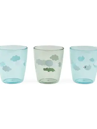 Done by Deer yummy mini glass 3 pcs - happy clouds - green