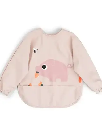 Done by Deer Sleeved pocket bib Tiny farm Powder