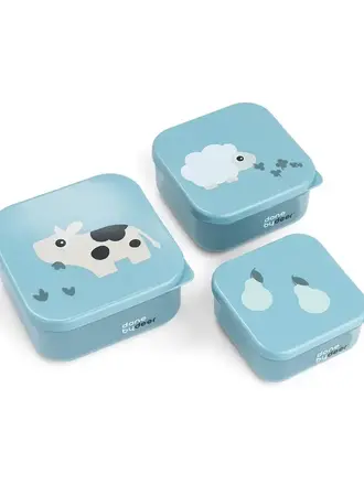 Done by Deer Snack box set 3 pcs Tiny farm Blue