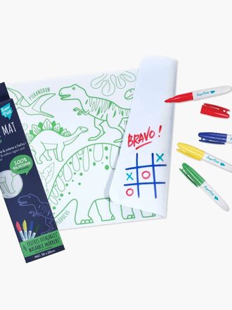 Super Petit Mini playmat DINO : 1 silicone mini mat + 4 markers