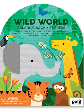 Petit Collage KLEURBOEK MET STICKERS Wilde Dieren