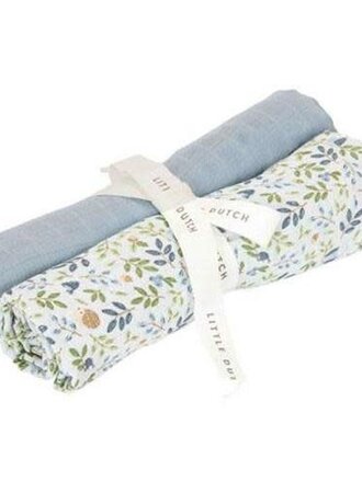 Little Dutch Swaddle doeken hydrofiel 70 x 70 Forest Adventure & Denim Blue