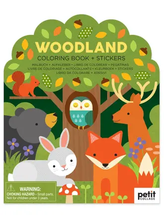 Petit Collage KLEURBOEK met STICKERS Bos