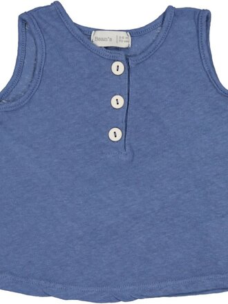 Bean's Barcelona MEDLAR- Cotton-linen Tank t-shirt / Blue