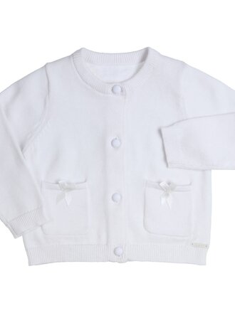 GYMP Cardigan - knitted girls cardi / Wit
