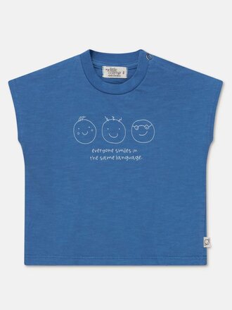 My Little Cozmo CODY167 / print slub baby t-shirt smiles / Blue Maat 6 maand
