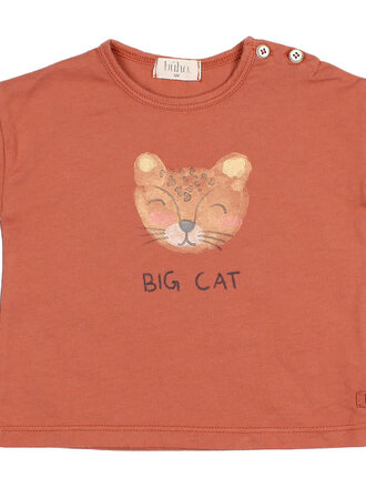 Buho Big Cat T-Shirt / Terracota 6M