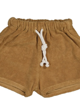 Bean's Barcelona SURFBOARD- Terry Retro Shorts Tan 3-6M