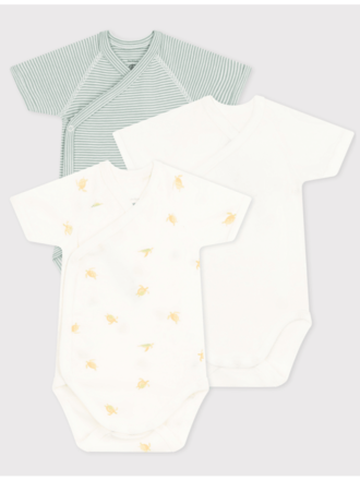 Petit Bateau Set van 3 body's met schildpadden A09UQ
