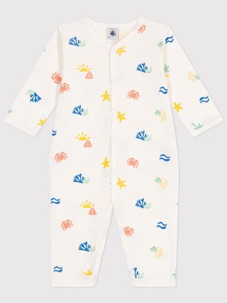 Petit Bateau Slaappakje wit met krabben en bootjes A0CNG