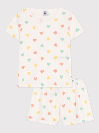 Petit Bateau 2 delige pyjama met oranje hartje A0CJZ