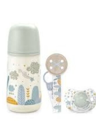 Suavinex DREAMS - Fles 270ML - FOPSPEEN SXPro M - Pastel Mint Blauw