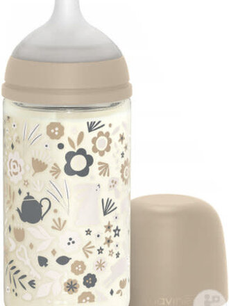 Suavinex WONDERLAND - GLAZEN FLES 240ML - FOPSPEEN SXPro M - Beige