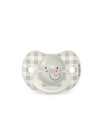 Suavinex NIGHT & DAY - Soother - Sili. - Reversible - 6/18M - Elephant GR DUO