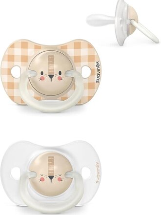 Suavinex NIGHT & DAY - 2 * SILICONEN SYMMETRISCHE FOPSPEEN SXPRO 6/18M - Leeuw