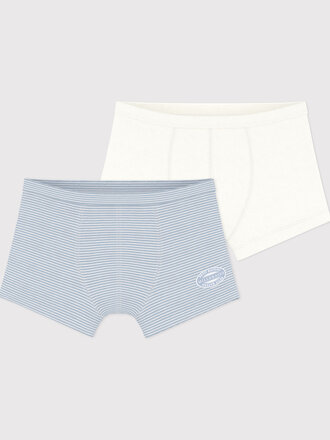 Petit Bateau Set van 2 katoene onderbroeken wit/blauw