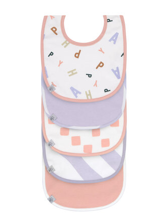 Lassig Value Pack Bib 5 pcs Happy Fruits/ peach/pastel lilac