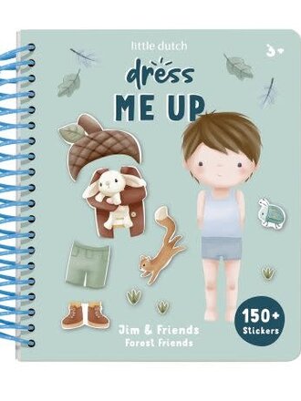 Little Dutch Aankleed- en stickerboek Jim &  Friends GROEN