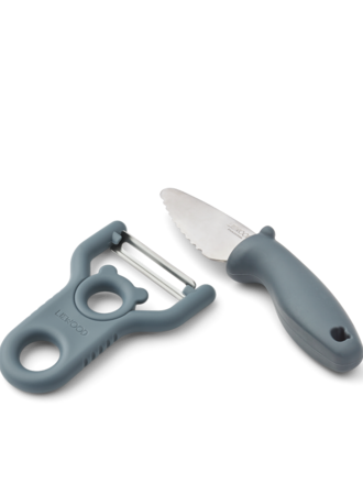 Liewood Pertense Peeler & Knife Set / Whale blue