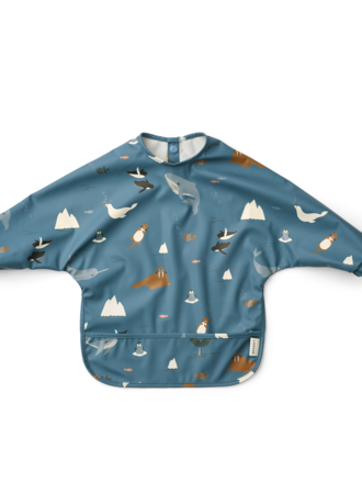 Liewood Merle Printed Cape Bib / Arctic Sea /  Ocean view