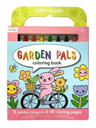 Ooly Carry Along Crayons & Coloring Book Kit - Garden Pals