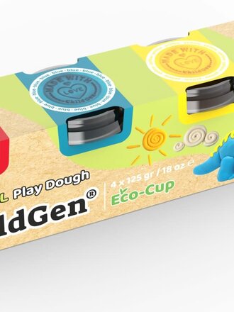 Childgen PLAY DOUGH ECOCUP 4 PCS -BLUE-YELLOW-RED-GREEN
