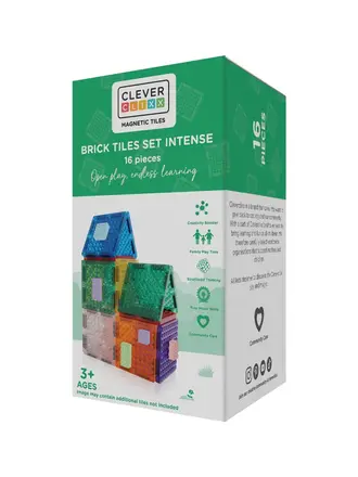Cleverclixx Brick Tiles Pack Intense | 16 Stuks