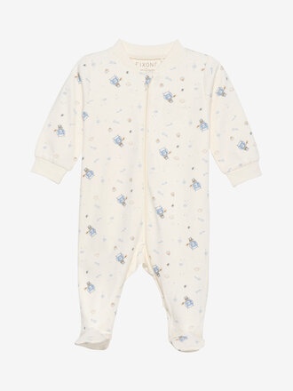 Fixoni Nightsuit w.zipper a. foot Organic / Ashley Blue 6233