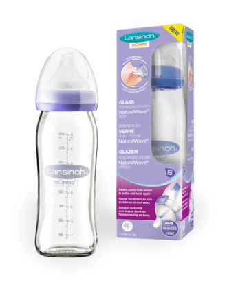 Lansinoh Natural wave fles in glas 160ml