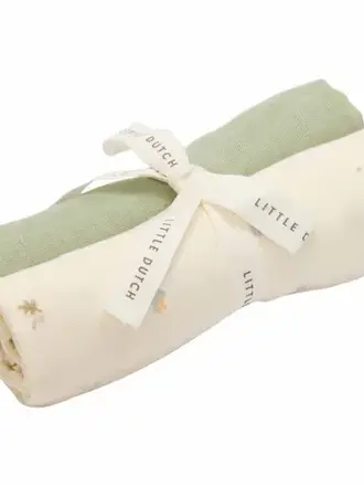 Little Dutch Swaddle doeken hydrofiel 70 x 70 Forest Treasures & Sage