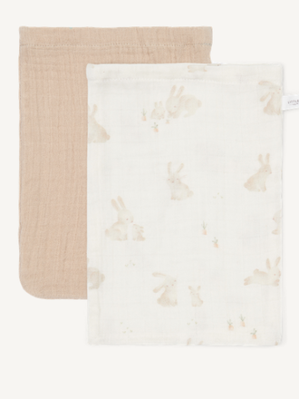Little Dutch Washandjes set hydrofiel Baby Bunny / Beige