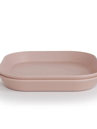 Mushie Plates square / Blush (2 PCS)