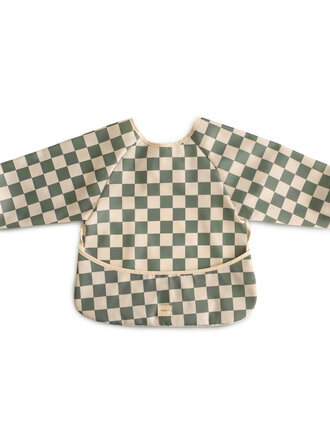 Mushie Long Sleeve Bib / Olive check