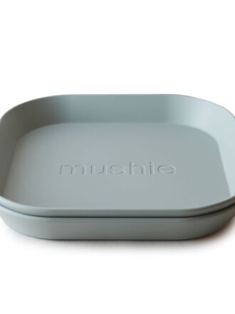 Mushie Plates square / Sage (2 PCS)