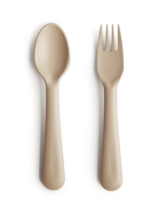 Mushie Fork & Spoon Set / Vanilla