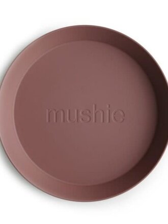 Mushie Plates round / Woodchuck (2 PCS)