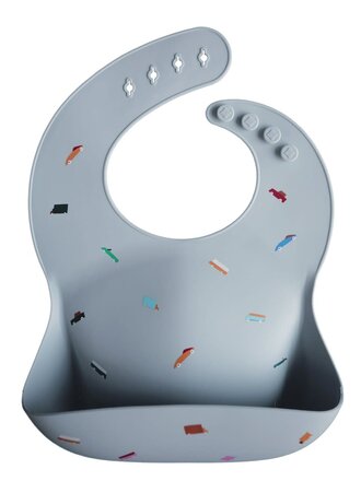 Mushie Silicone Bib / Retro Cars