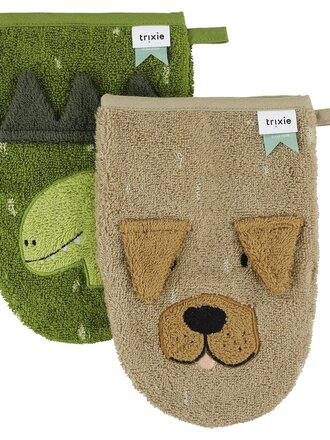 Trixie Washcloths 2-pack | Mr. Dino - Mr. Dog