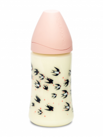 Suavinex Fusion Fles Latex - 3pos. - 270ml / Swallow Rose