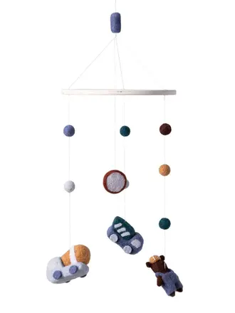 Sebra Felted baby mobile, Busy Builders