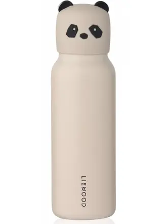 Liewood Falk Water Bottle w  Panda Lid 350 ml / Sandy