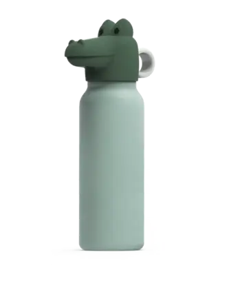Liewood Falk Water Bottle w Crocodile Lid 350 ml / Peppermint / Garden green