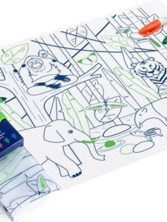 Super Petit Kit JUNGLE wildlife: 1 silicone mat + 5 markers