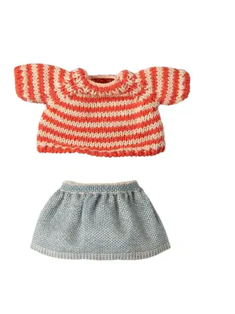 Maileg Knitted sweater and skirt, Big sister  mouse