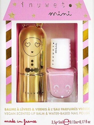 Inuwet INUWET_DUO LIP BALM AND NAIL POLISH:cheesecake lip balm - watermelon nail polish