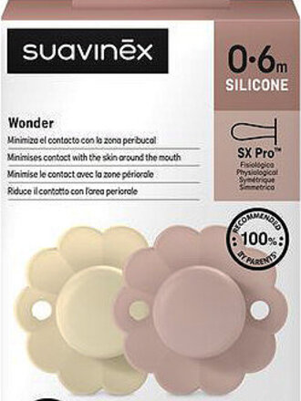 Suavinex WONDER - SET VAN 2 SILICONEN SYMMETRISCHE FOPSPEEN SXPRO 0/6M - ALMOST AQUA/ILLUSION BLUE