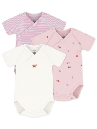 Petit Bateau 3 NEWBORN BODIES MC variante 1 A0FAU