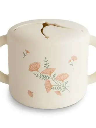 Mushie Snack Cup / Pink Flowers