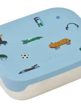Liewood Arthur Printed Lunchbox Fun / Beach blue