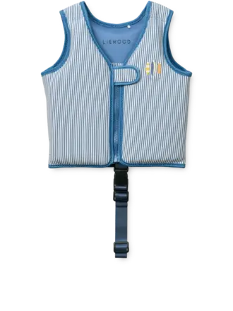 Liewood Dove Seersucker Swim Vest / Y/D stripe Riverside / Creme de la creme